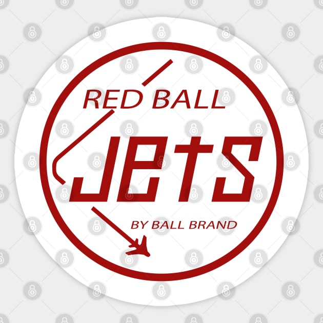 Red Ball Jets.  Sneakers Sticker by fiercewoman101